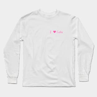 I heart Cats - pink pocket Long Sleeve T-Shirt